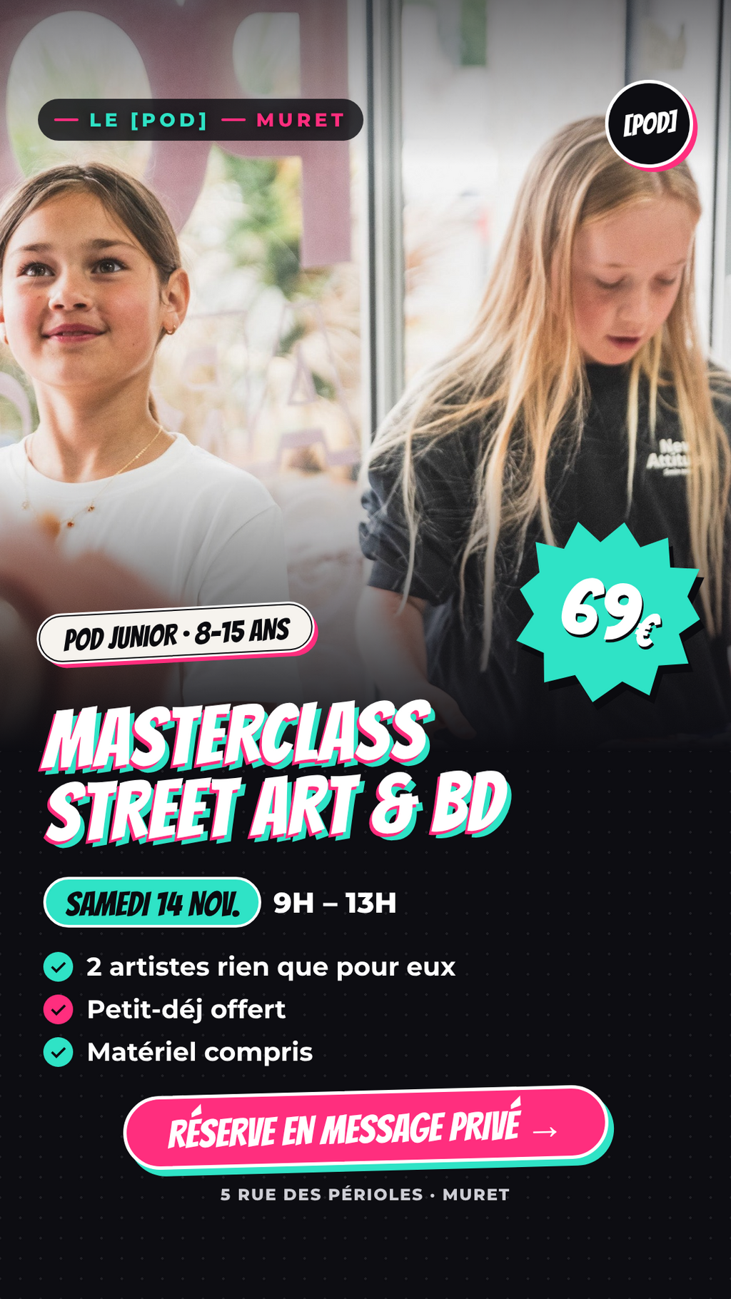 Masterclass Street Art & BD — 8 à 15 ans | 14 novembre 2026