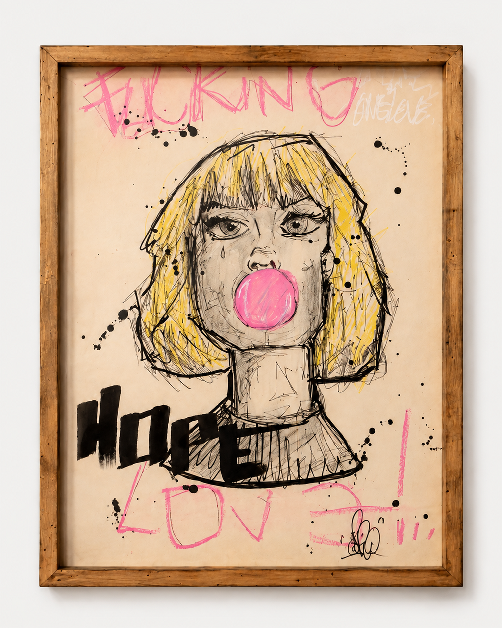 Chewy Girl par AFRO, œuvre originale 31 × 41 cm