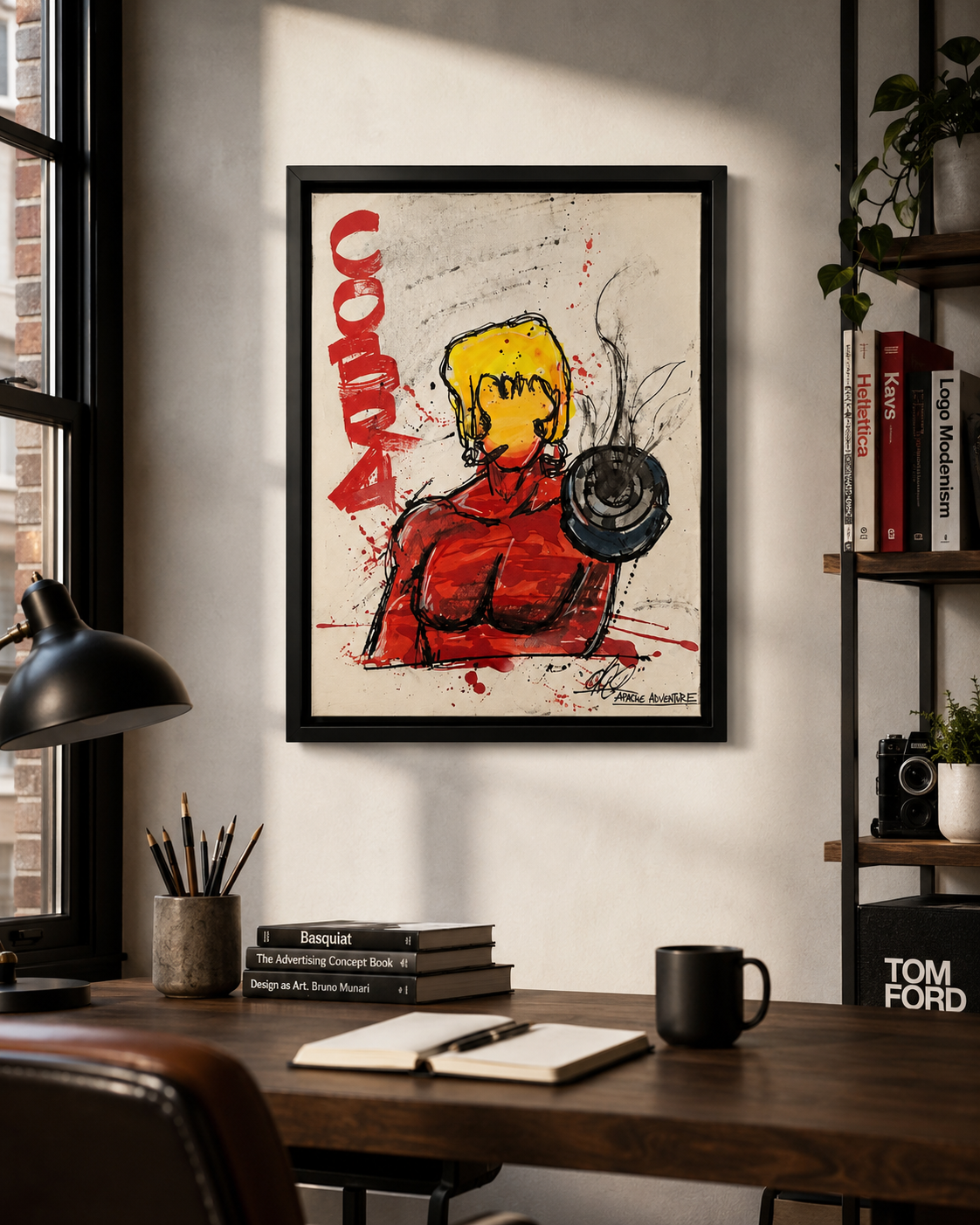 Cobra par AFRO, mise en situation de l’œuvre encadrée