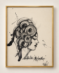 La mélancolique par AFRO, œuvre originale 31 × 41 cm