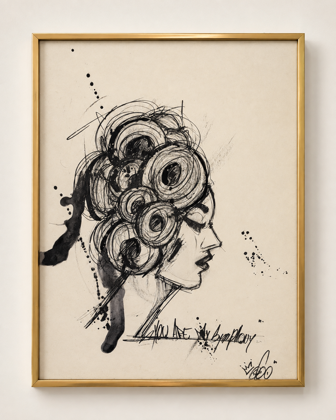 La mélancolique par AFRO, œuvre originale 31 × 41 cm
