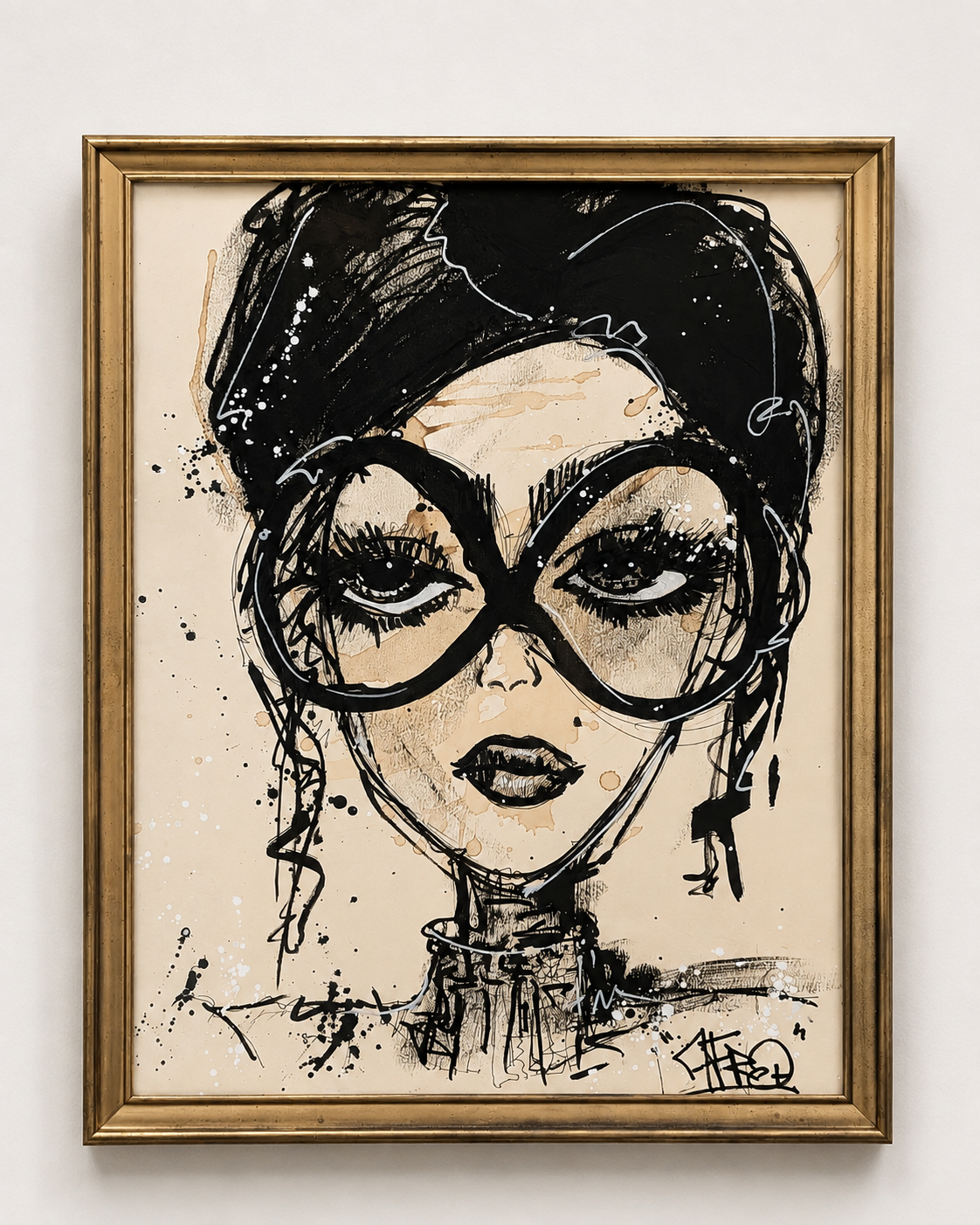 La prof par AFRO, œuvre originale 31 × 41 cm