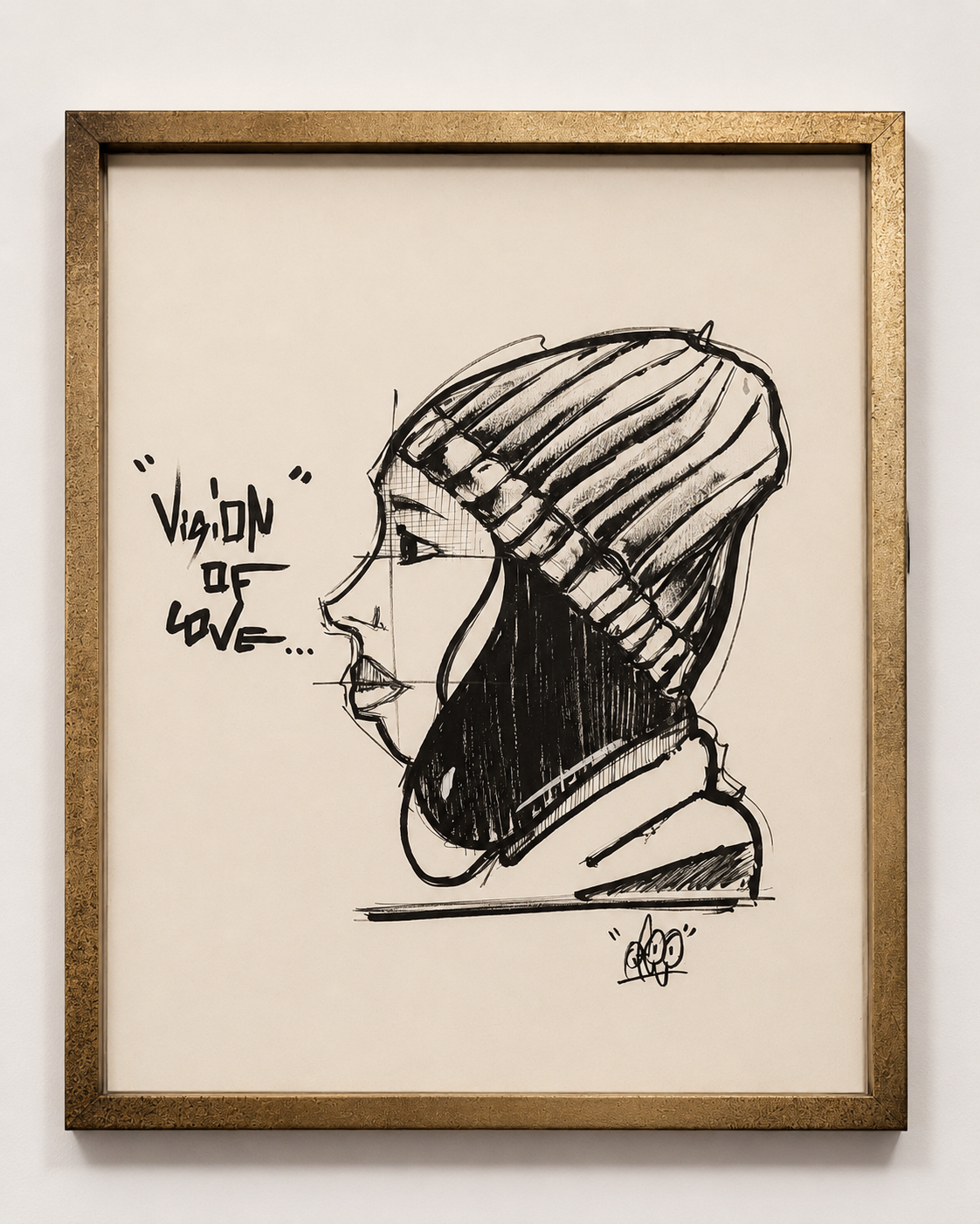 La rebelle par AFRO, œuvre originale 31 × 41 cm
