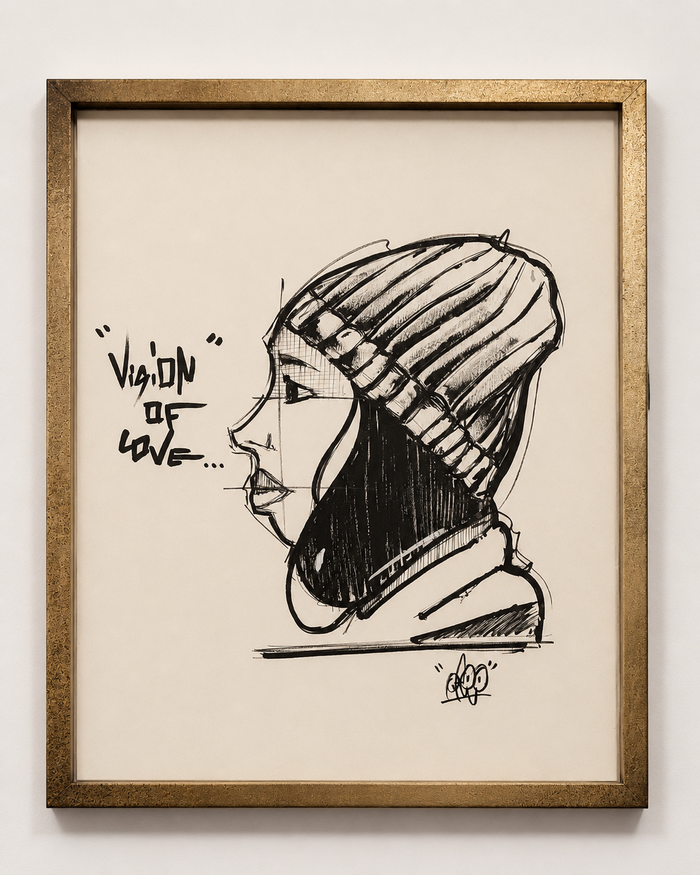 La rebelle par AFRO, œuvre originale 31 × 41 cm