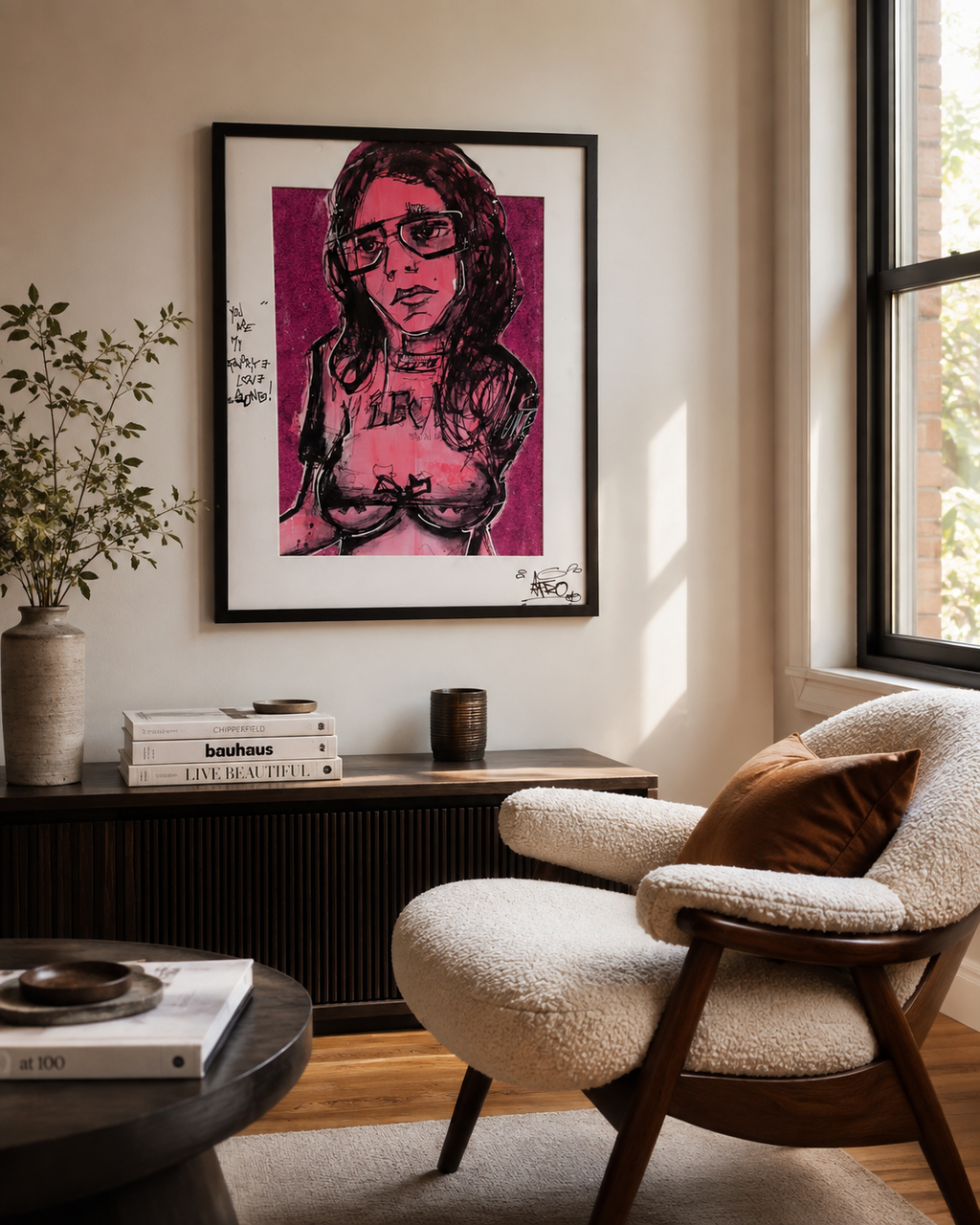 Love Song par AFRO, œuvre originale 53 × 42 cm mise en situation