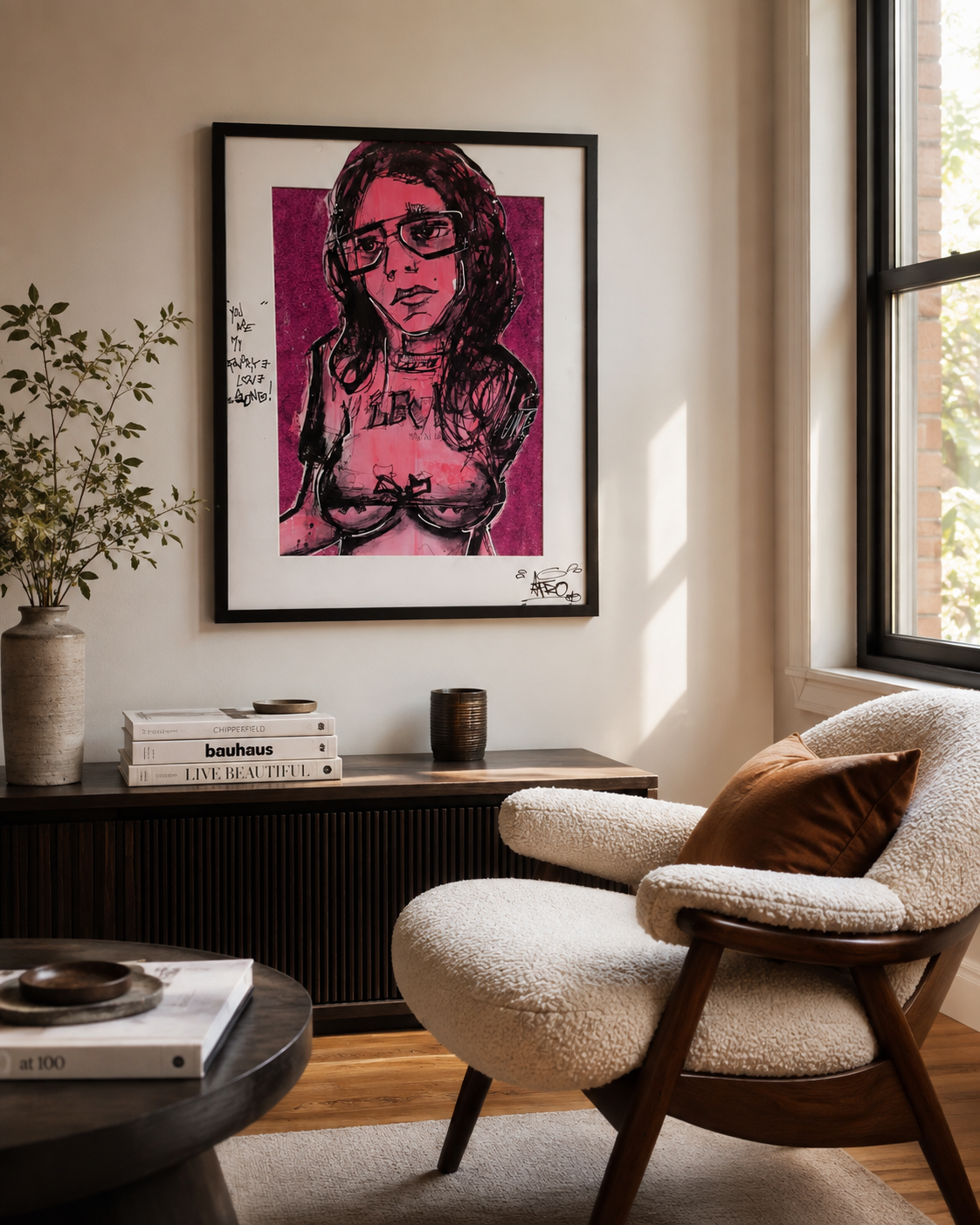 Love Song par AFRO, œuvre originale 53 × 42 cm mise en situation