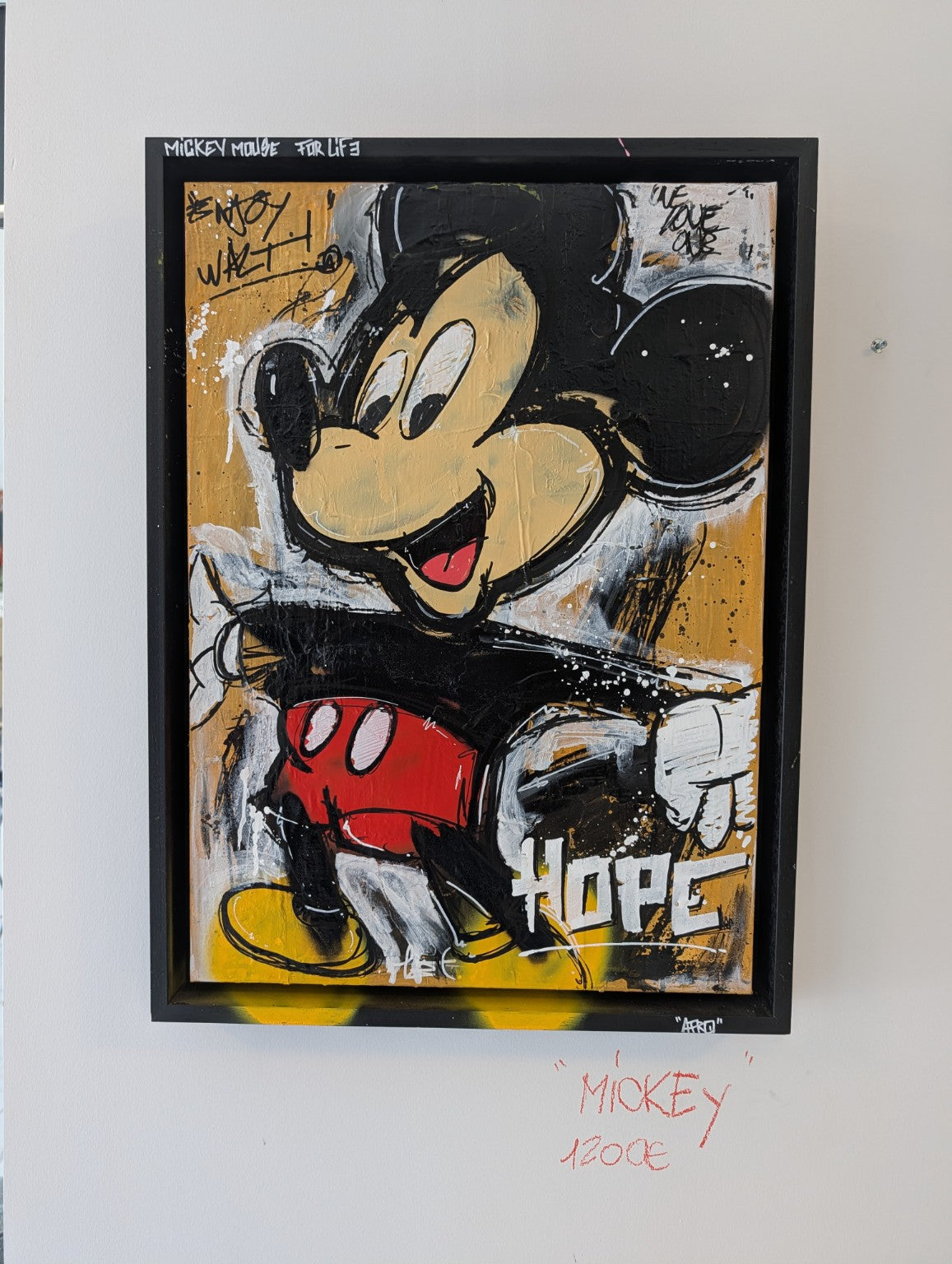 Mickey par AFRO, œuvre originale 58 × 76 cm