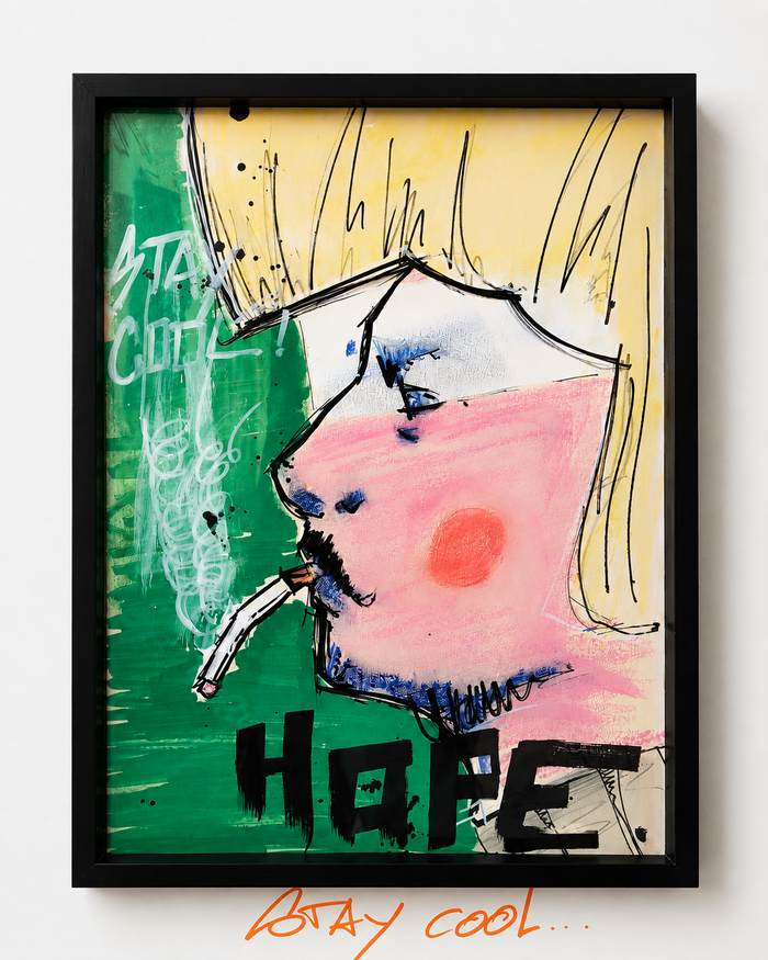 Stay Cool par AFRO, œuvre originale 31 × 41 cm