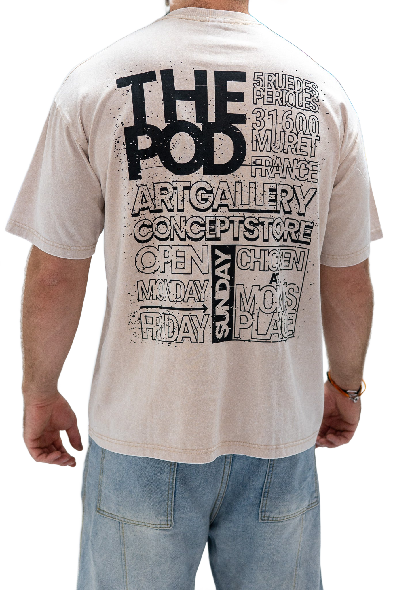 T-shirt THE POD beige — face (détouré)