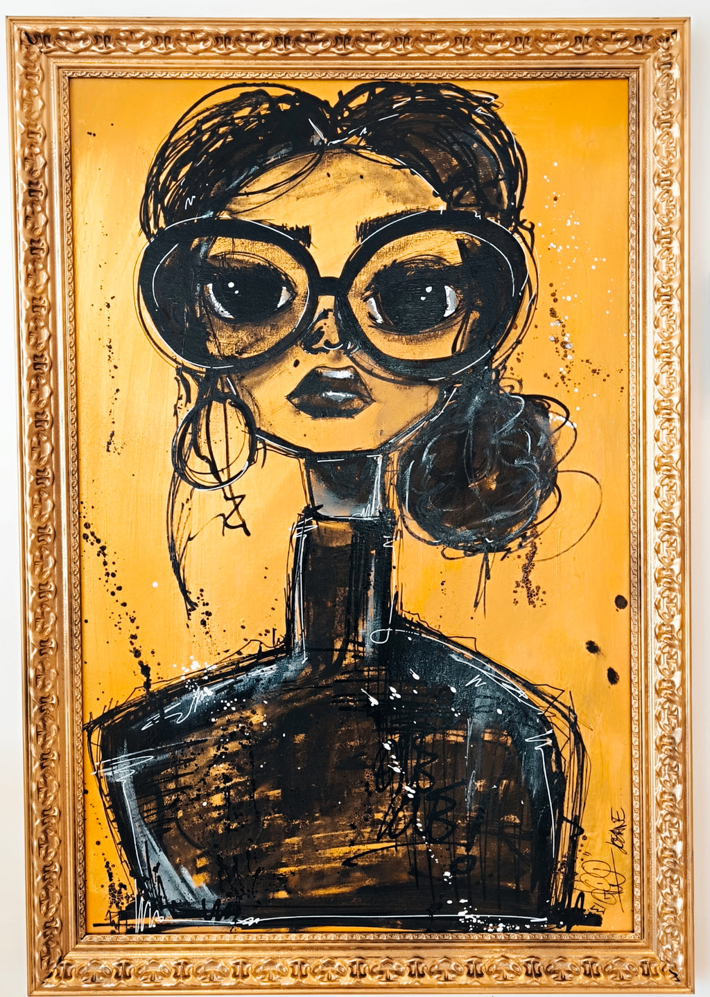 Josiane est au ski, peinture street art d'AFRO, série Josiane (vue 2)
