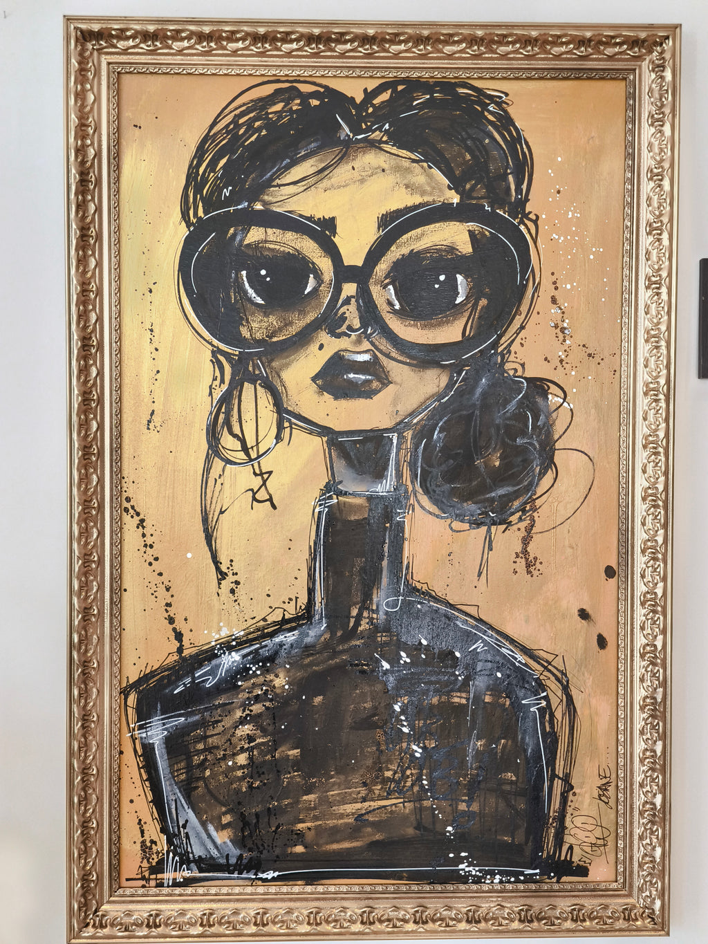 Josiane est au ski, peinture street art d'AFRO, série Josiane
